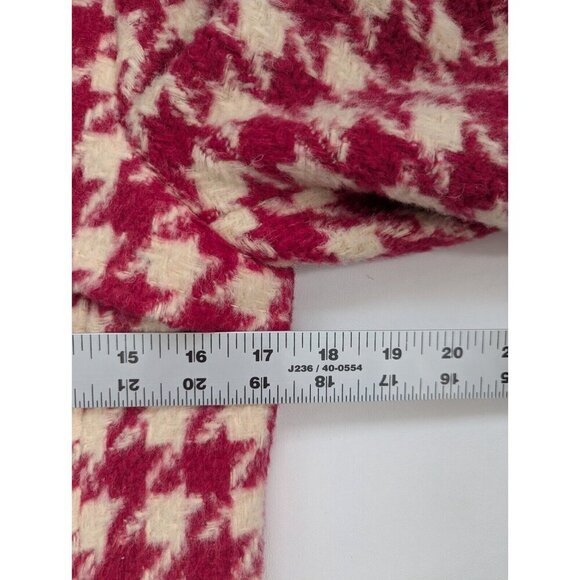 DIA Wool Alpaca Hot Pink Large Hounds Tooth Fitted Coat Size Small - Picture 10 of 15